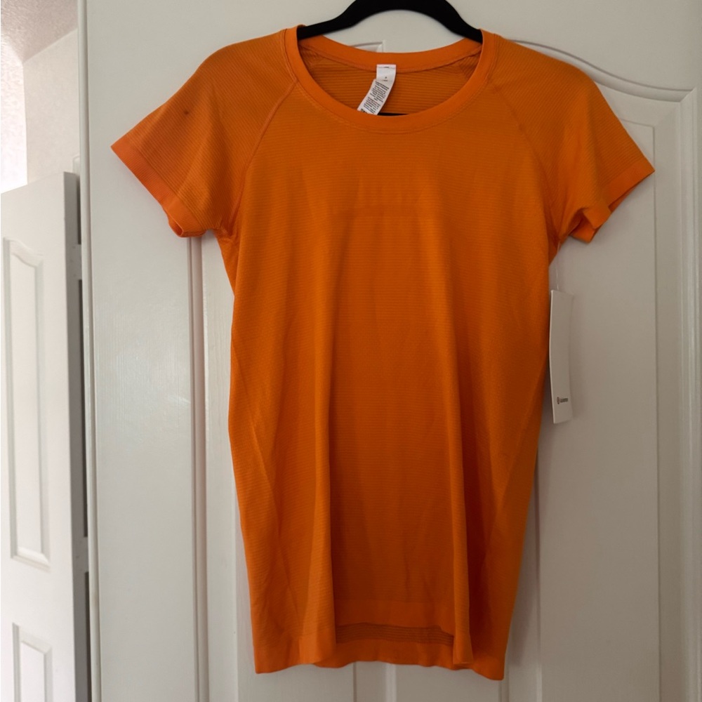 Lululemon Athletica Orange Swifty Tech Top